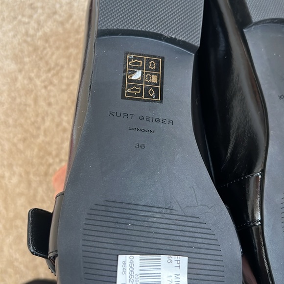 Kurt Geiger Mayfair leather black loafer rhinestone buckle eagle shoe size 36 6 - Picture 8 of 8